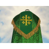 Embroidered cope - Jerusalem Cross green - rosette (3) - Image 2