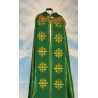 Embroidered cope - Jerusalem Cross green - rosette (3) - Image 1