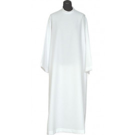 Alb in georgette with pleats (zip-fastener on the shoulder) - 182cm