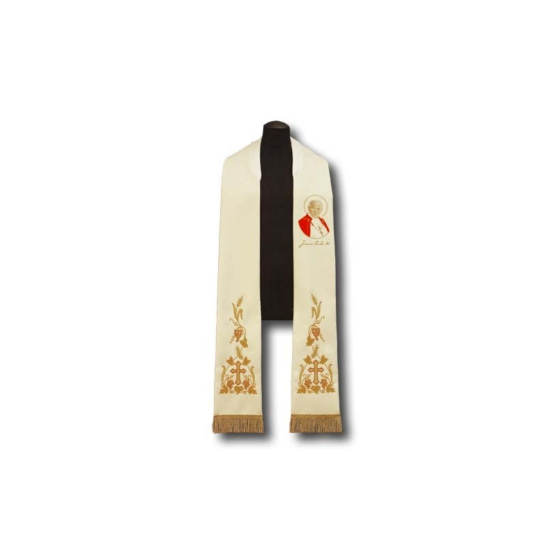 Priest's stole Pope John Paul II (216) - Best Catholic Shop
