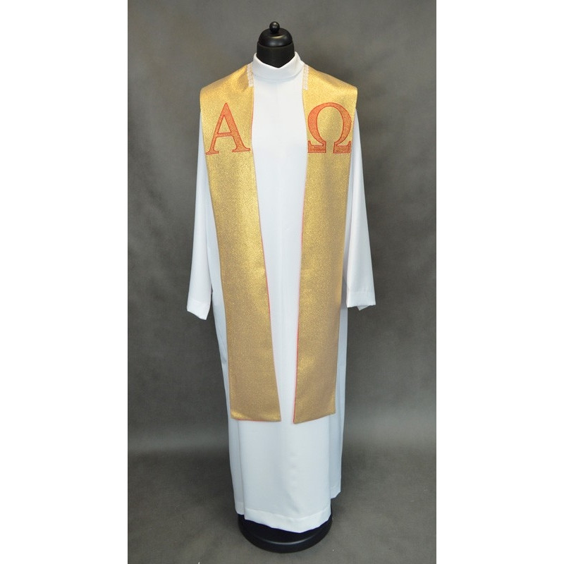 Alpha and Omega golden stole to concelebrate - Best Catholic Shop