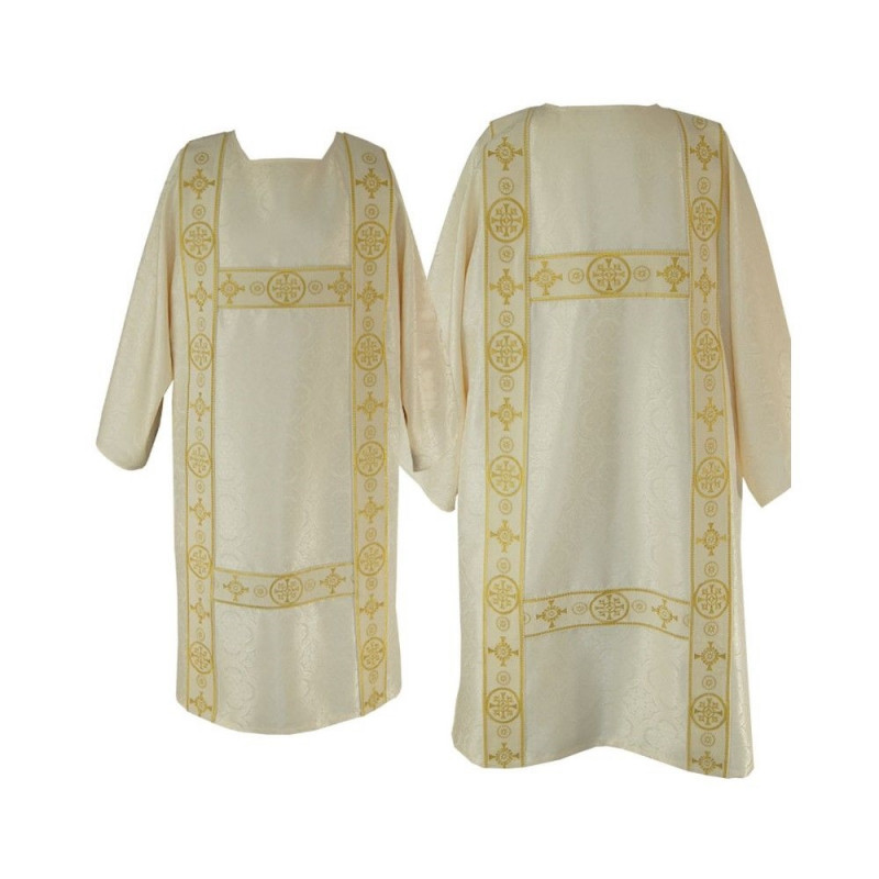 Gothic dalmatic jacquard - velvet stripes - mix of colors - Best Catholic Shop