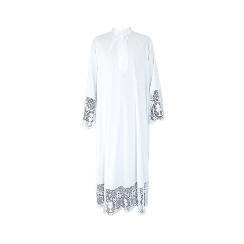 Alb priest with guipure chalice pattern - Best Catholic Shop