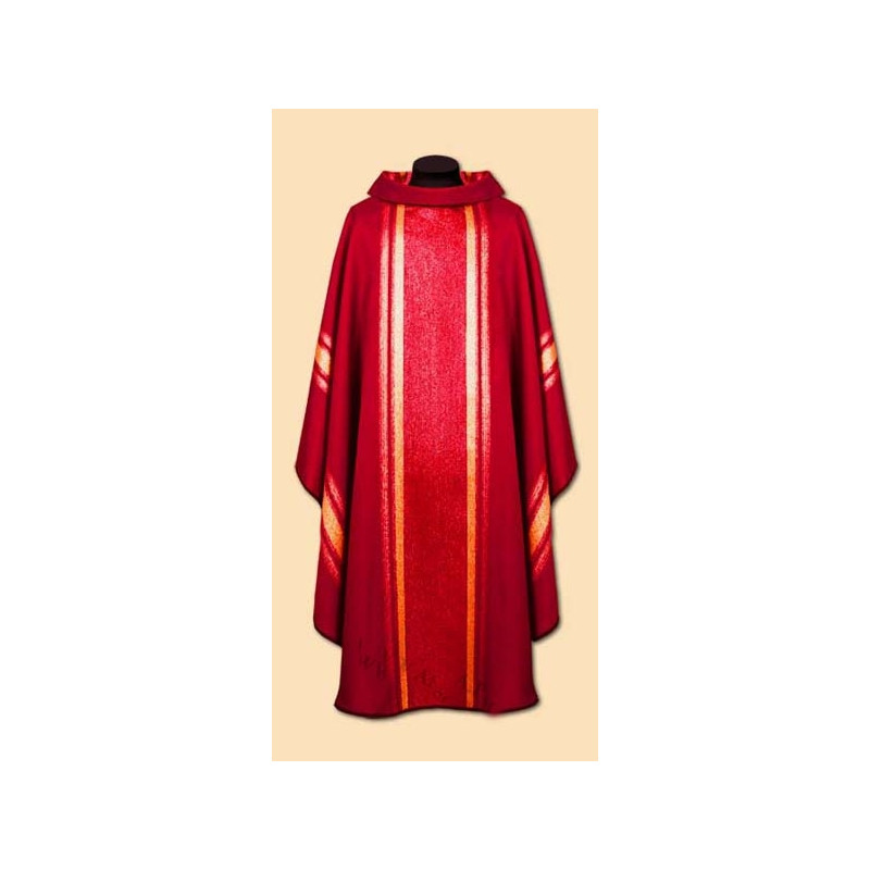 Chasuble fabric pouring red gold (47A) - Best Catholic Shop