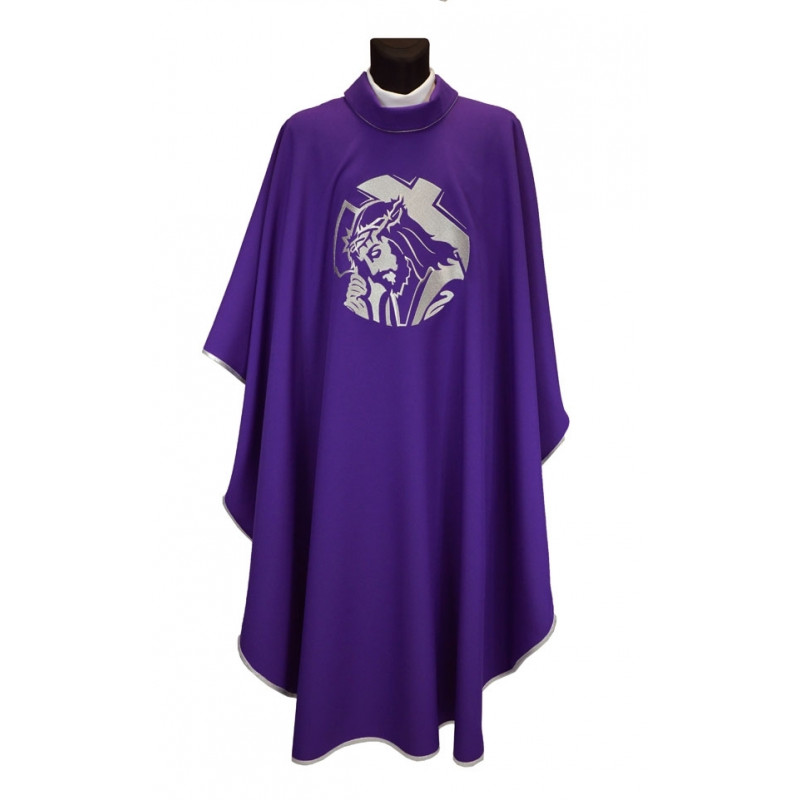 Violet chasuble with Jesus - Best Catholic Shop