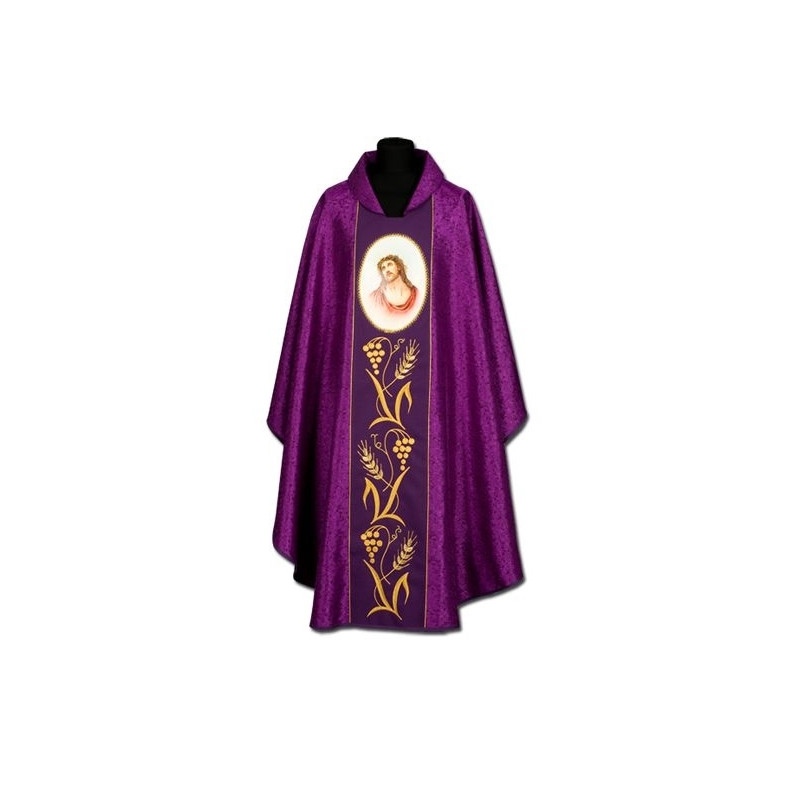 Embroidered chasuble Jesus in the crown - painted icon - Best Catholic Shop