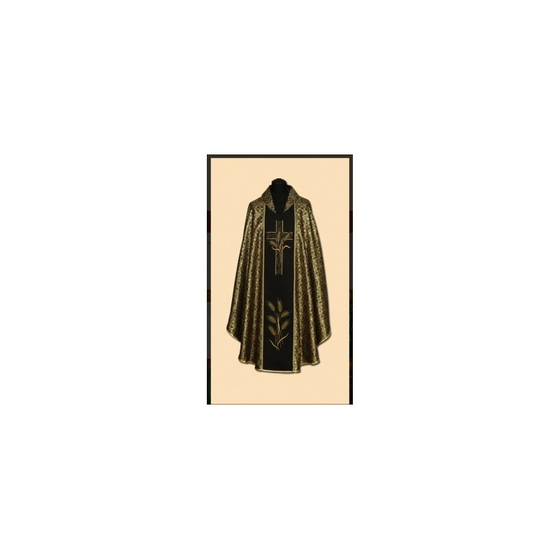 Richly embroidered black and gold chasuble (04A) - Best Catholic Shop