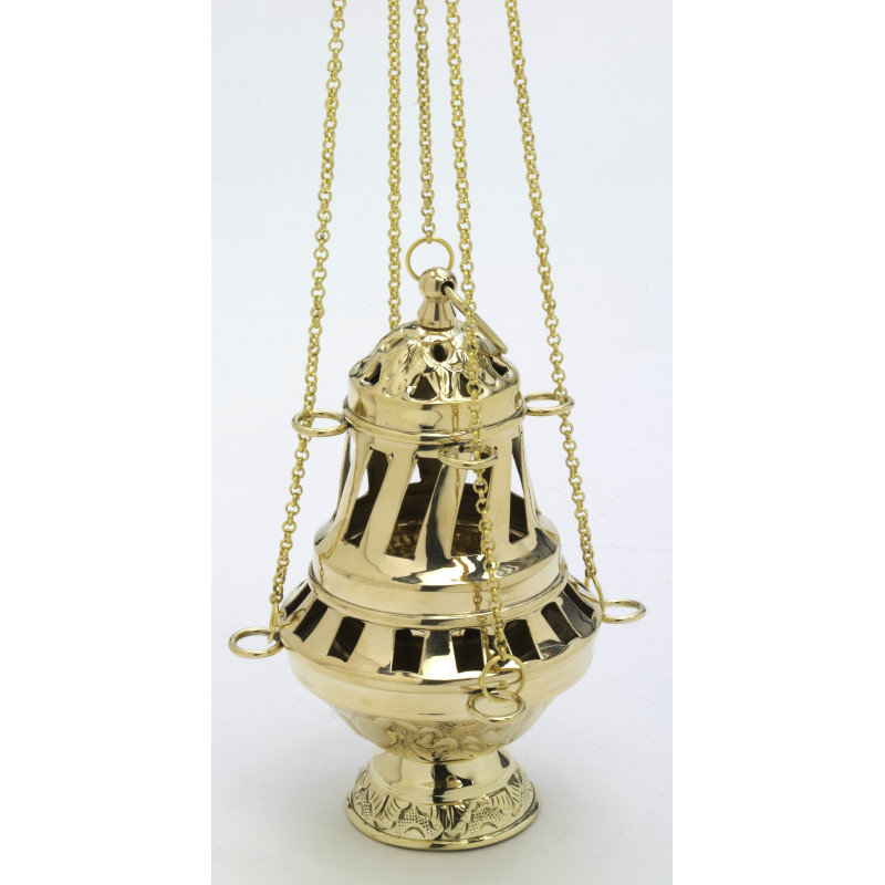 Brass thurible with steel coating - 16 cm - Best Catholic Shop