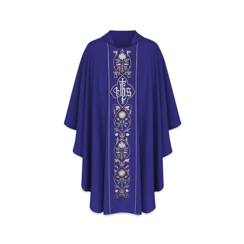 Gothic Chasuble IHS - liturgical colors (15) - Best Catholic Shop