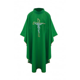 Chasuble with a cross - green