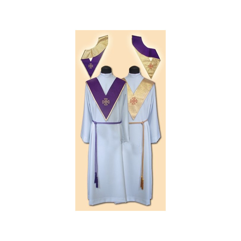 Two-color lecturer (with embroidery) purple-gold - Best Catholic Shop