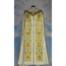 Embroidered cope - IHS ecru - rosette (1)