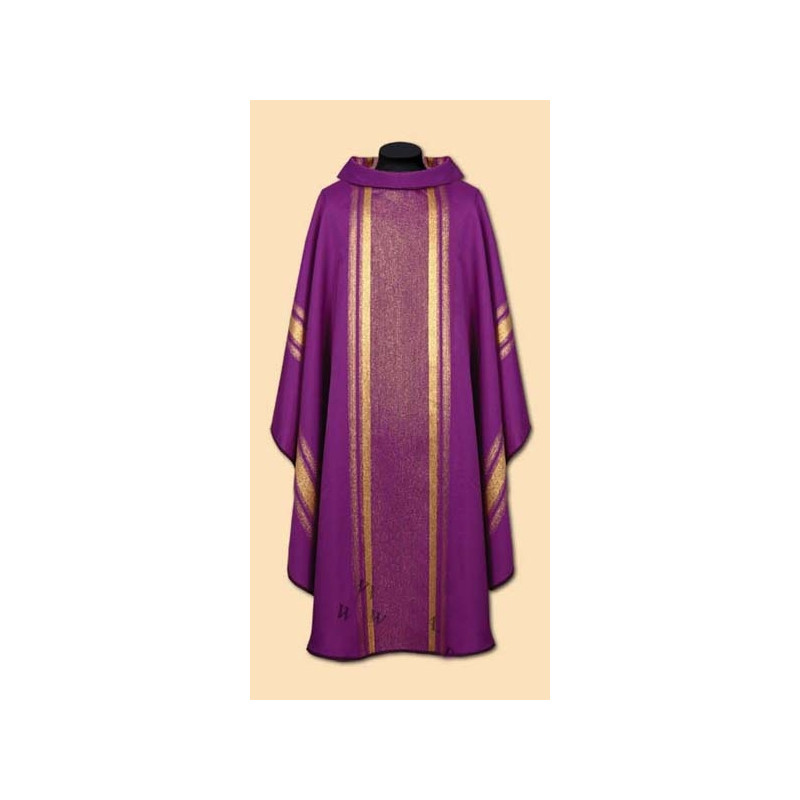 Chasuble fabric pouring gold purple (46A) - Best Catholic Shop