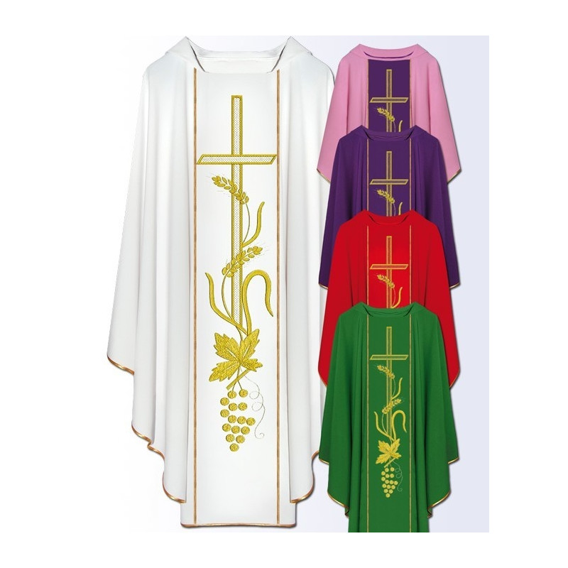 Chasuble with computer-embroidered belt (623) - Best Catholic Shop