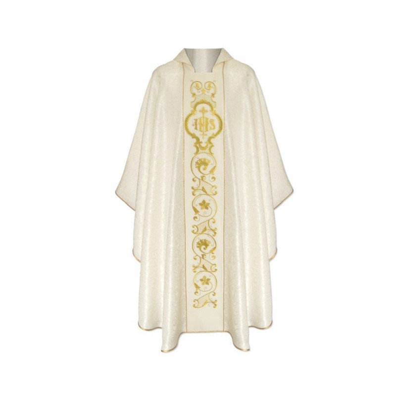 Gothic chasuble IHS georgette - liturgical colors (20) - Best Catholic Shop
