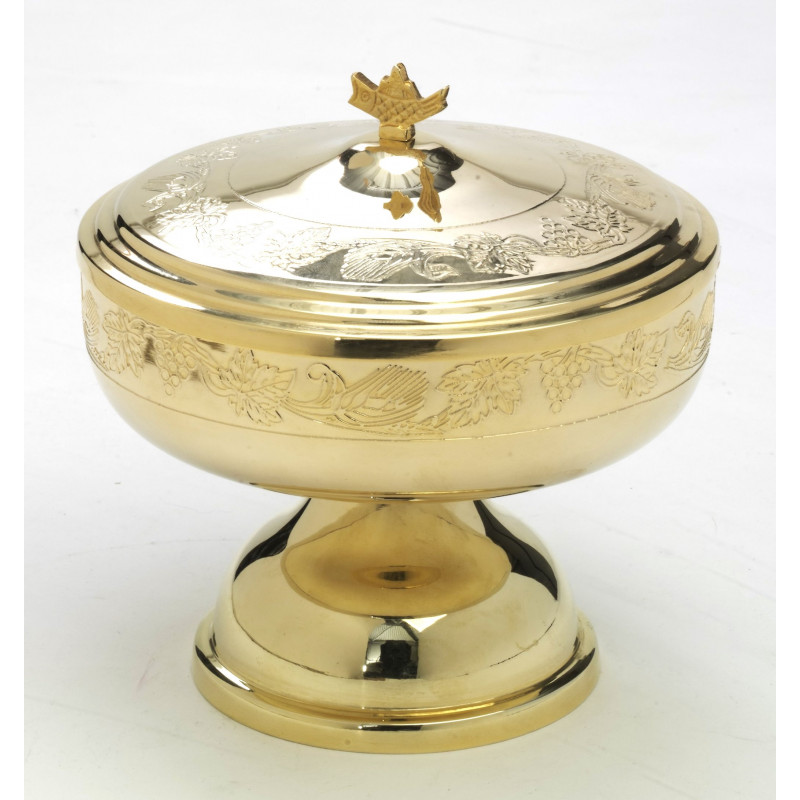 Ciborium with grape engraving - 14 cm - Best Catholic Shop