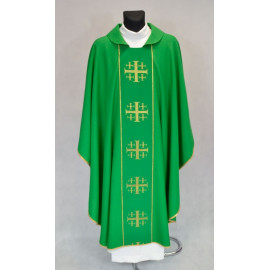 Chasuble Jerusalem Crosses - green