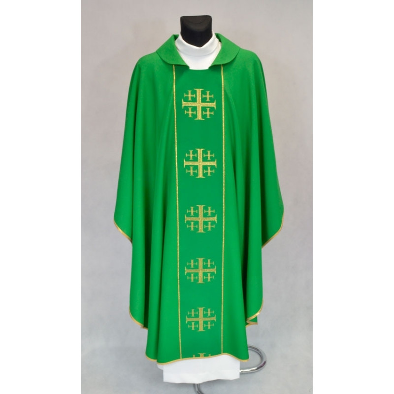 Chasuble Jerusalem Crosses - green - Best Catholic Shop