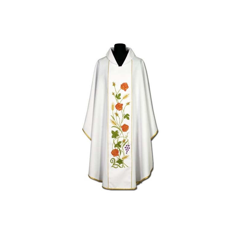 Embroidered chasuble roses (2) - Best Catholic Shop