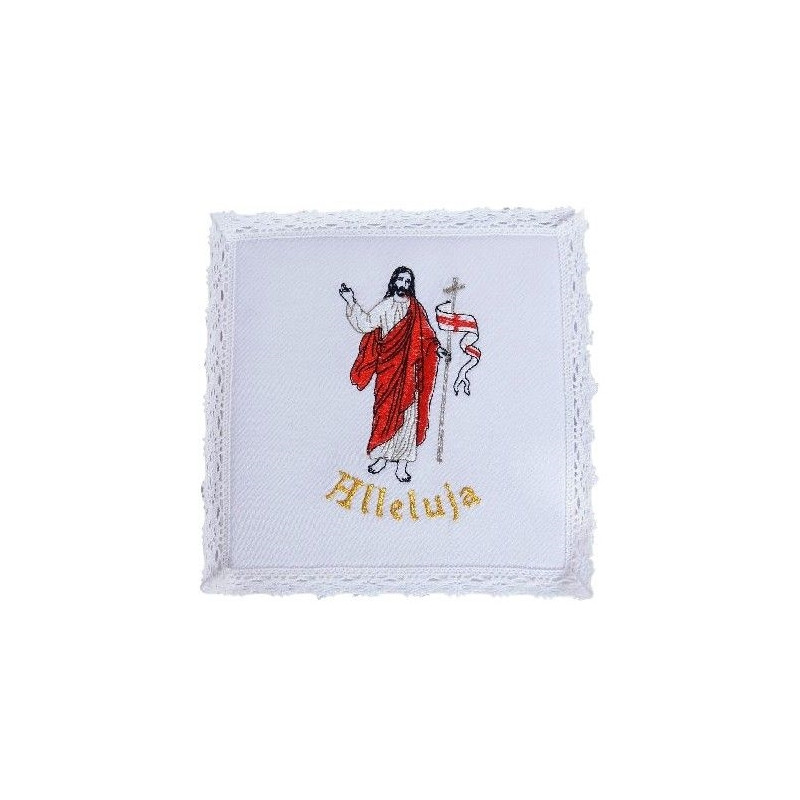 Pall white cotton - Christ is Risen - Hallelujah - Best Catholic Shop