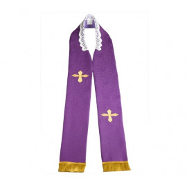 Embroidered priest's stole - purple (3)