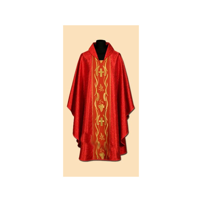 Embroidered damask chasuble (33A) - Best Catholic Shop