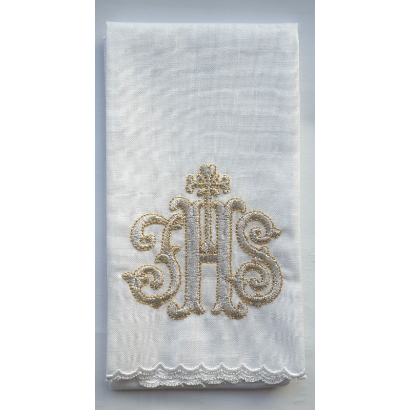 Purificator white IHS - 100 % cotton - Best Catholic Shop