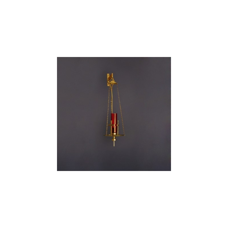 Brass sanctuary lamp with crosses - Best Catholic Shop