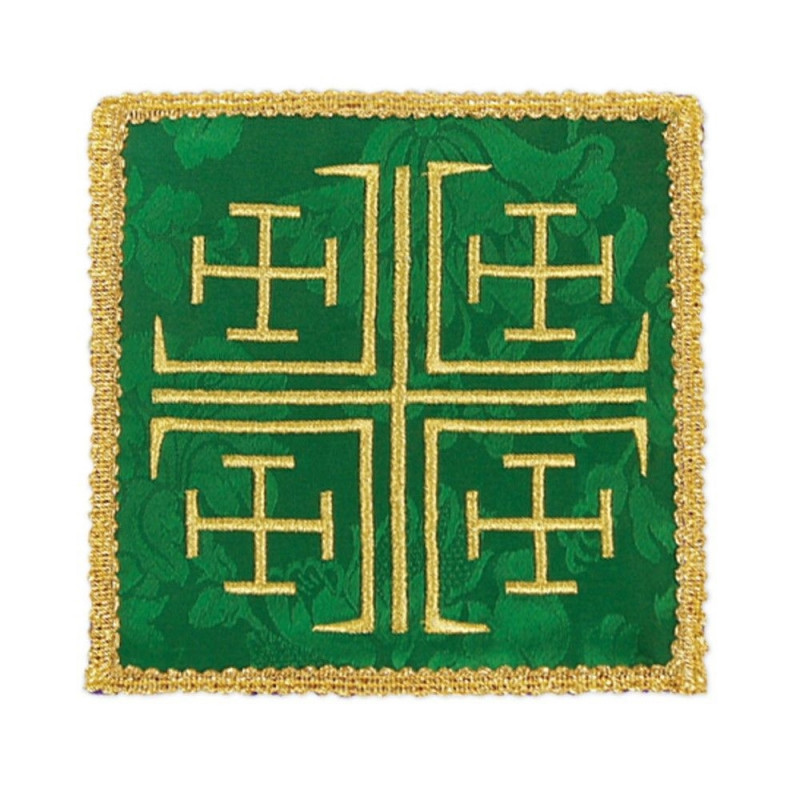 Pall embroidered green - Jerusalem Cross - Best Catholic Shop