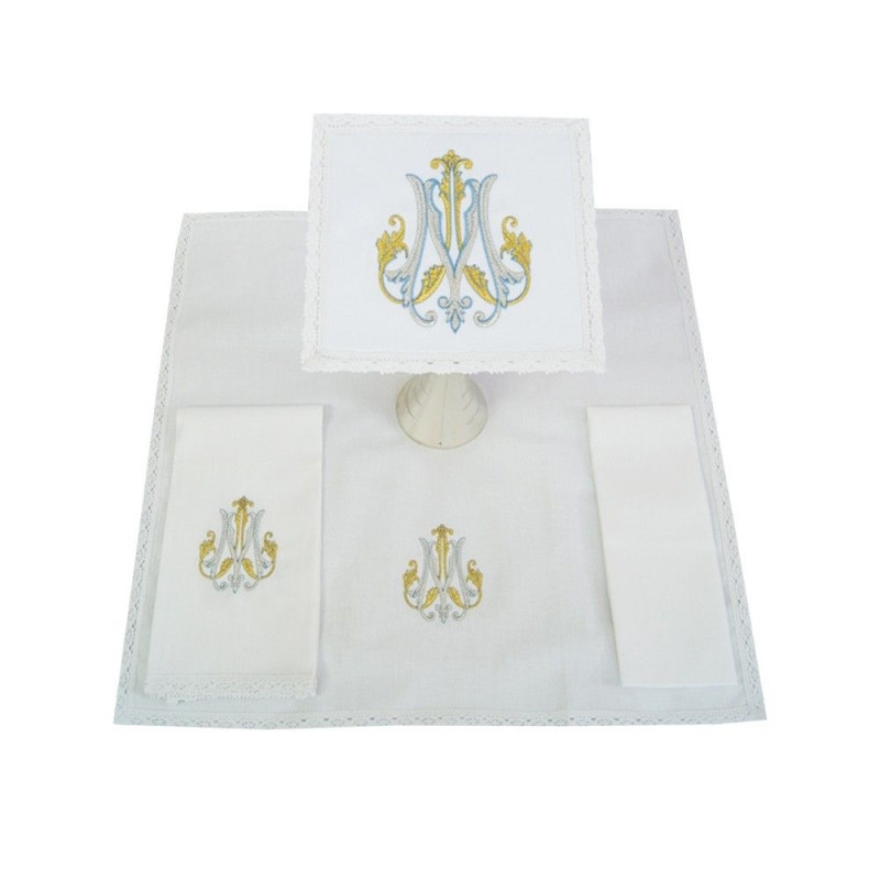 Chalice linen with Marian design - 100% cotton (8) - Best Catholic Shop