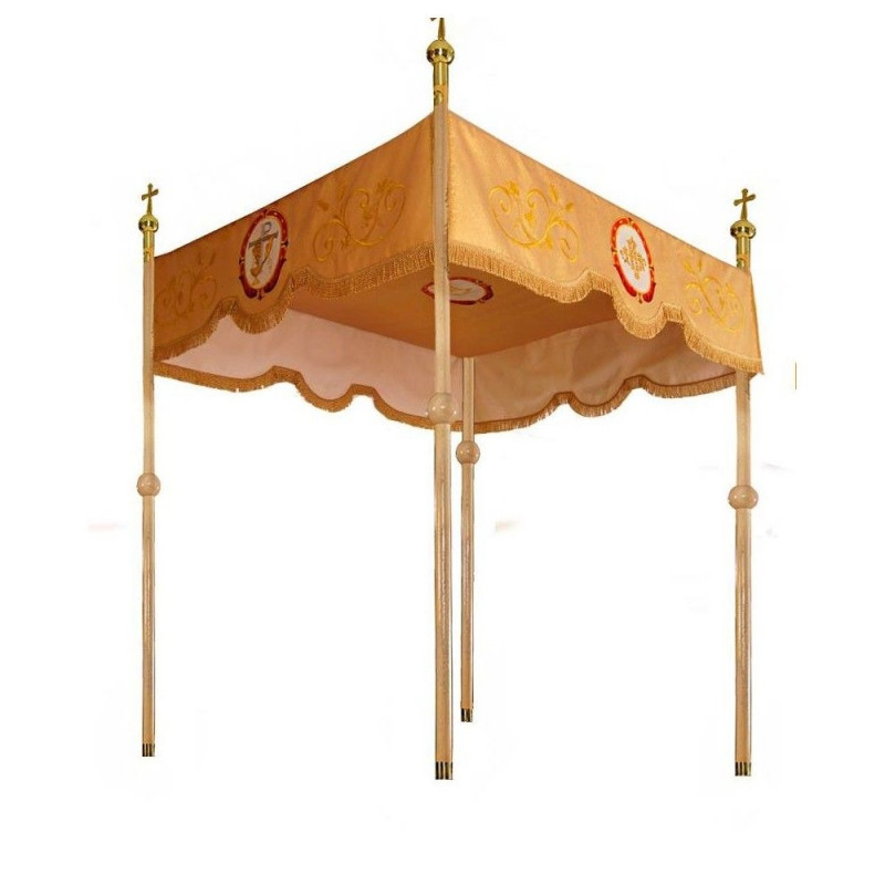 Processional embroidered canopy (140x160 cm) - gold - Best Catholic Shop