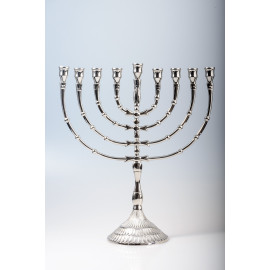 Menorah candlestick silver - 9 candles - 32 cm