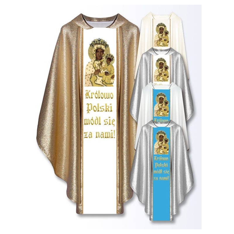 Embroidered chasuble - MB Częstochowska with inscription (23) - Best Catholic Shop
