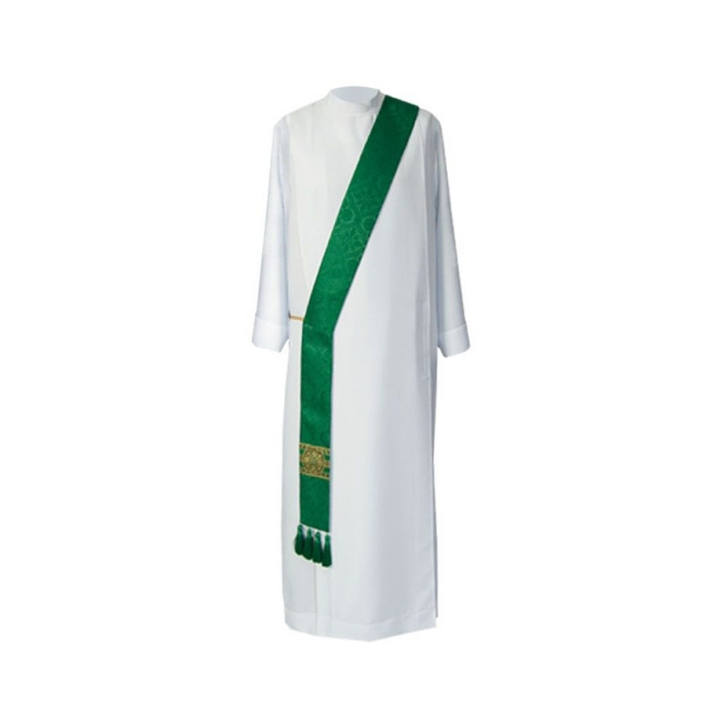 Green deacon stole - jacquard - Best Catholic Shop