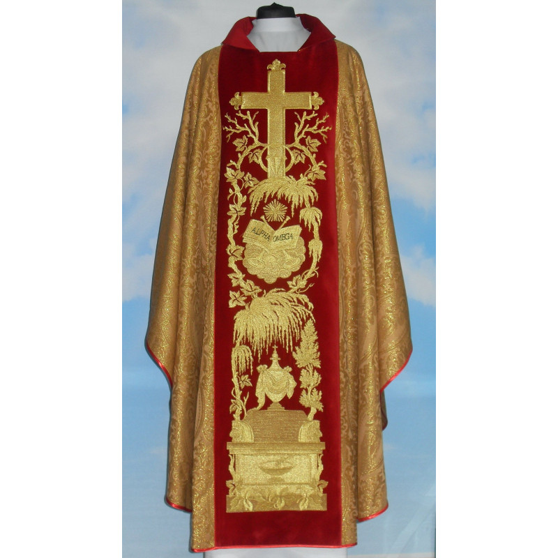 Chasuble rosette - wide embroidered belt (12) - Best Catholic Shop