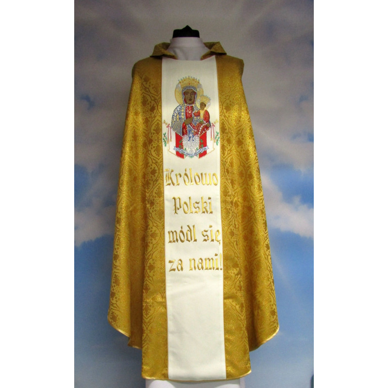 Embroidered chasuble - MB Częstochowska with inscription (22) - Best Catholic Shop