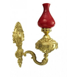 Large Wall-Mounted Sanctuary Lamp Sconce — Brass, 55 cm