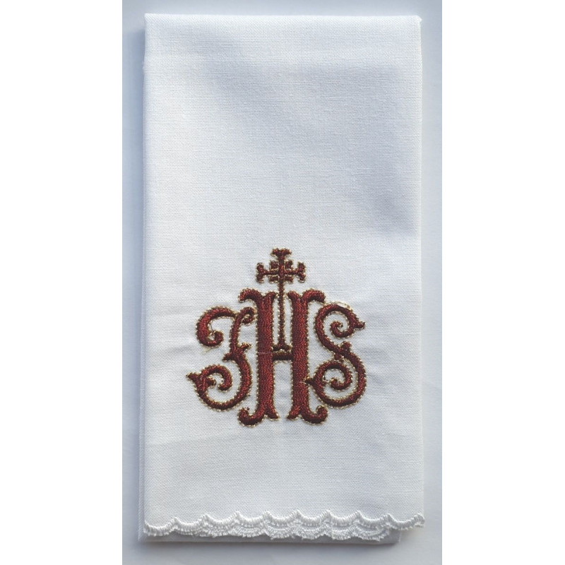 Purificator - red IHS - 100 % cotton - Best Catholic Shop