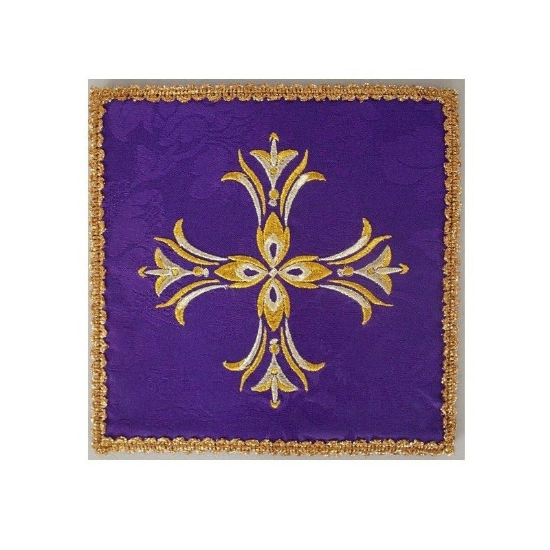 Purple embroidered pall - decorative embroidery - Best Catholic Shop