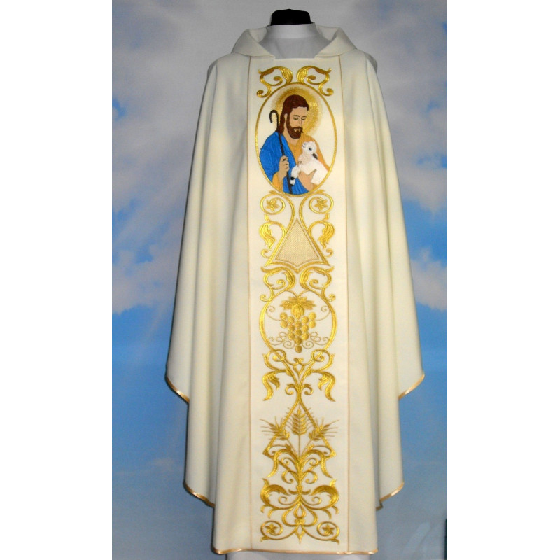 Chasuble Good Shepherd - ecru color (3) - Best Catholic Shop
