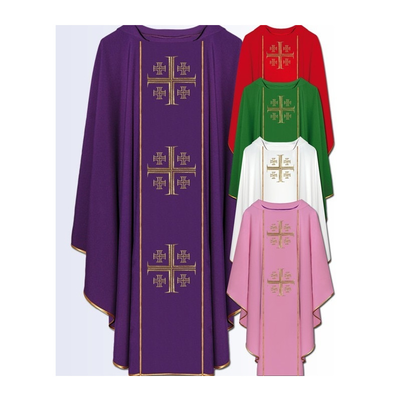 Chasuble with computer-embroidered belt (653) - Best Catholic Shop