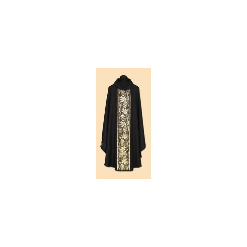 Black embroidered chasuble (32A) - Best Catholic Shop