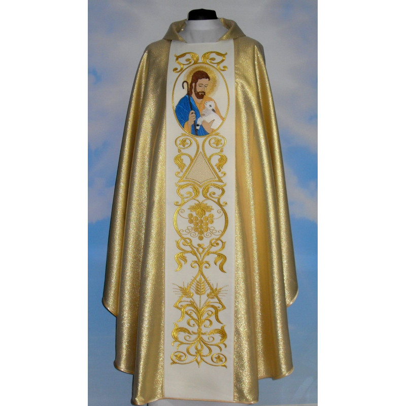 Chasuble Good Shepherd - gold (1) - Best Catholic Shop
