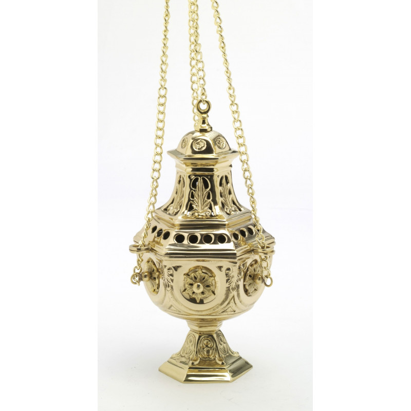 Solid brass thurible - 27 cm - Best Catholic Shop
