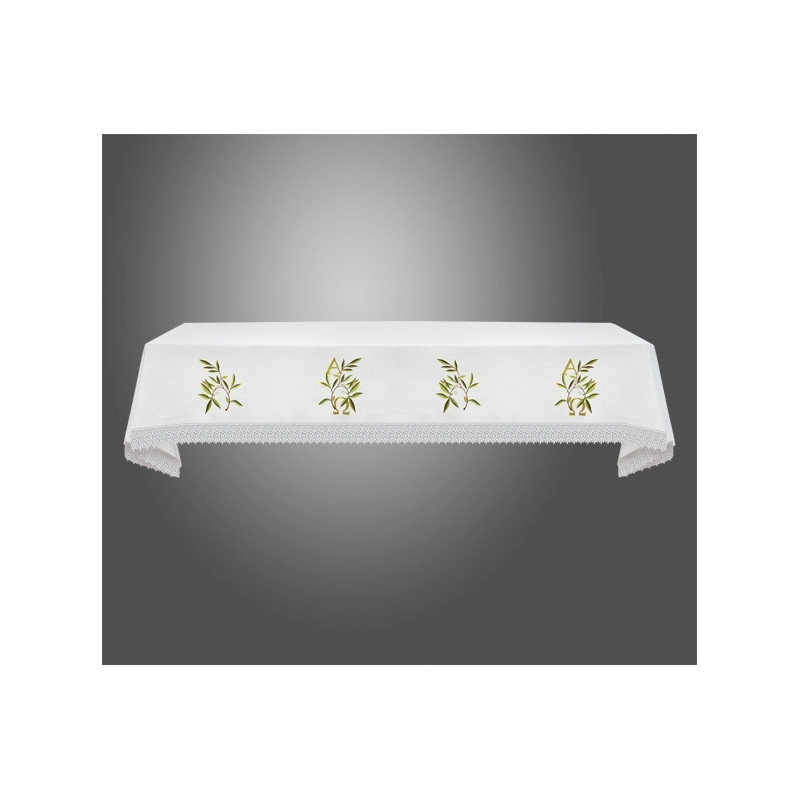 Embroidered altar tablecloth - Alpha and Omega - Best Catholic Shop