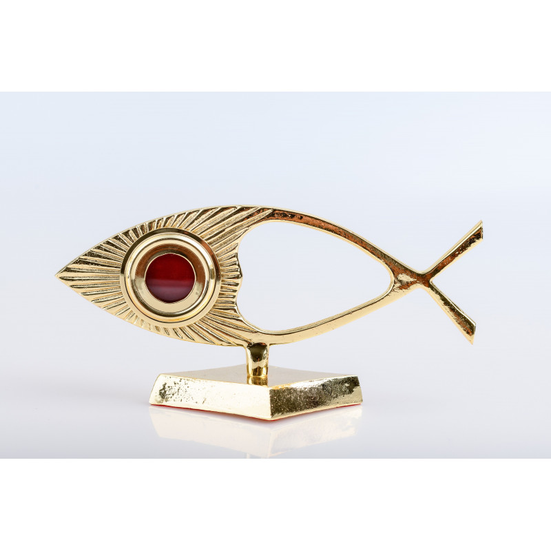 Gold-plated reliquary Fish - 22 cm (22) - Best Catholic Shop