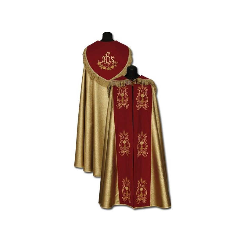 Gold cope embroidered by hand on velvet - Best Catholic Shop