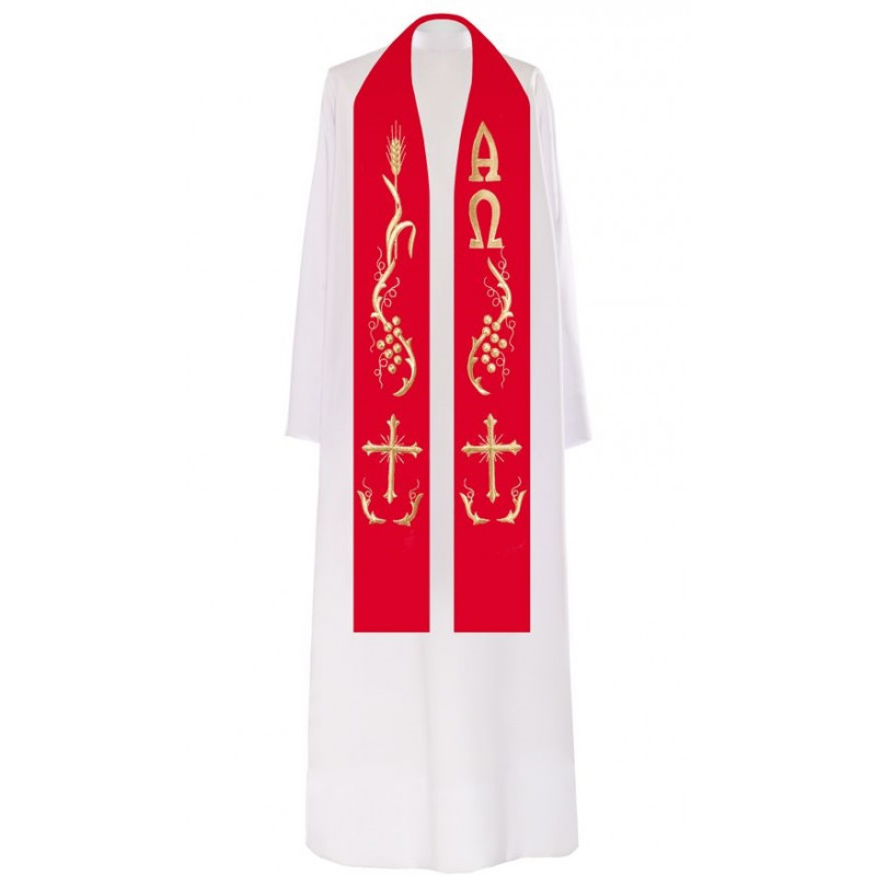 Alpha and Omega embroidered stole (2) - Best Catholic Shop