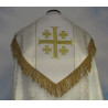 Embroidered cope - Jerusalem Cross White - rosette (3) - Image 2