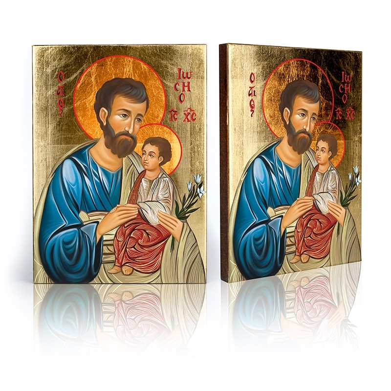 Icon Saint Joseph with baby Jesus - Best Catholic Shop